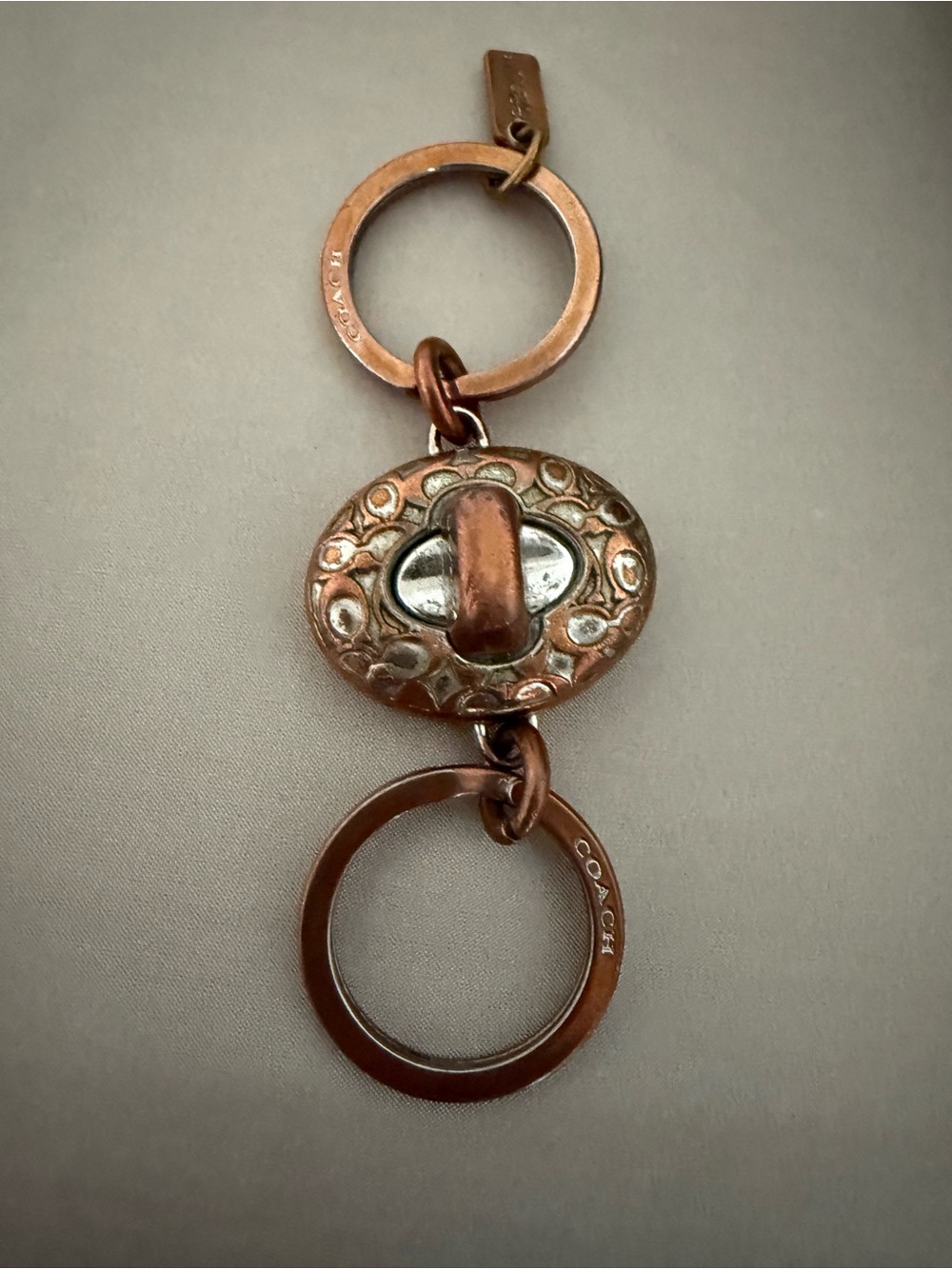Coach Vintage Y2K Copper-Tone Oval Valet Keyring! So Cool!